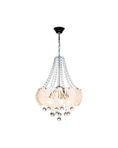 Lampada da soffitto Yon MDL3973 argento vetro decorato e pietre effetto cristallo