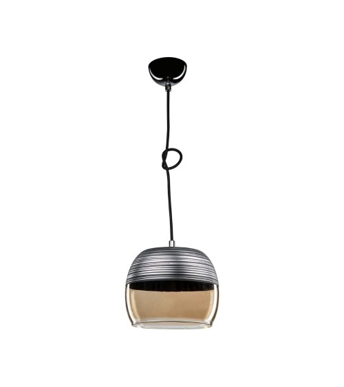 Lampada a sospensione Punto ASZ0857 diffusore bicchiere rovesciato nero