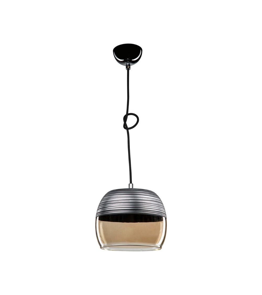 Lampada a sospensione Punto ASZ0857 diffusore bicchiere rovesciato nero