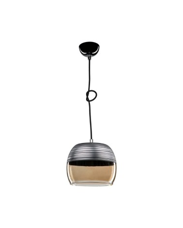 Lampada a sospensione Punto ASZ0857 diffusore bicchiere rovesciato nero