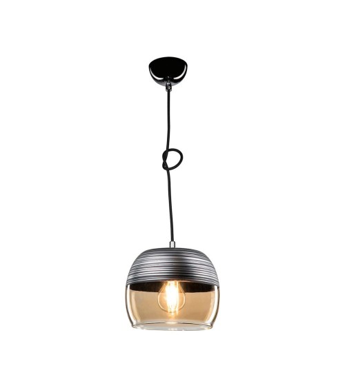 Lampada a sospensione Punto ASZ0857 diffusore bicchiere rovesciato nero