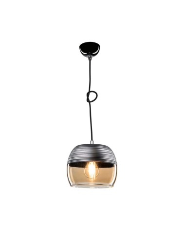 Lampada a sospensione Punto ASZ0857 diffusore bicchiere rovesciato nero