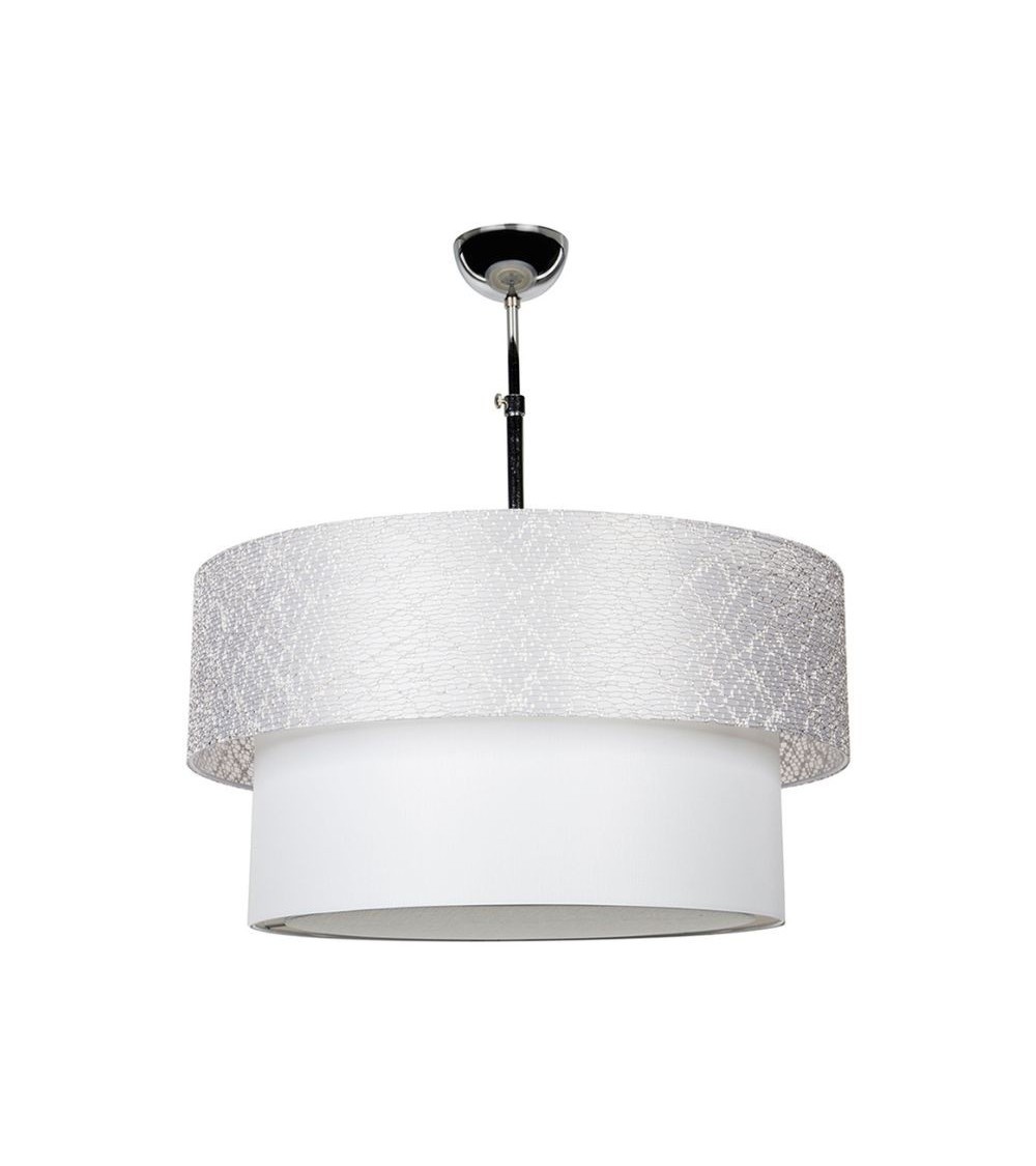 Lampada a sospensione Polo MDL2749 in tessuto grigio