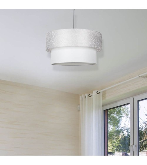 Lampada a sospensione Polo MDL2749 in tessuto grigio