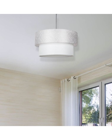 Lampada a sospensione Polo MDL2749 in tessuto grigio