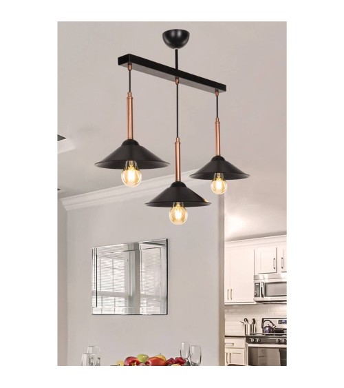 Lampada a sospensione Mandarin MDL4221 con paralumi metallo nero