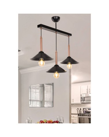 Lampada a sospensione Mandarin MDL4221 con paralumi metallo nero