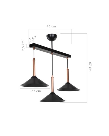 Lampada a sospensione Mandarin MDL4221 con paralumi metallo nero