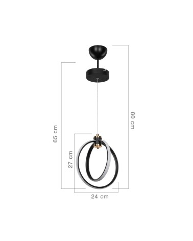 Lampada a sospensione Felicia due cerchi Led ASZ1591