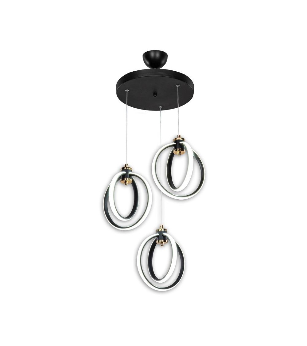 Lampada a sospensione Felicia tre punti luce cerchi LED ASZ1593