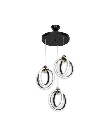Lampada a sospensione Felicia tre punti luce cerchi LED ASZ1593