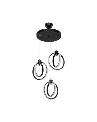 Lampada a sospensione Felicia tre punti luce cerchi LED ASZ1593
