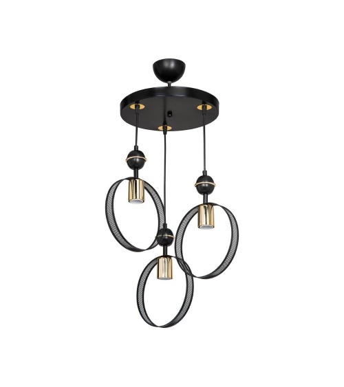 Lampada a sospensione Esin con tre portalampade a cerchio MDL4423