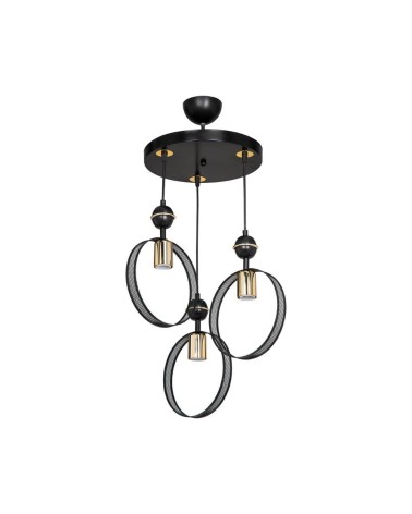 Lampada a sospensione Esin con tre portalampade a cerchio MDL4423