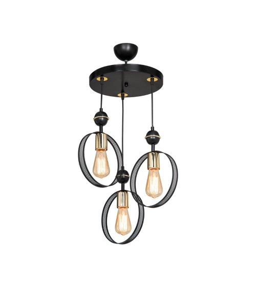 Lampada a sospensione Esin con tre portalampade a cerchio MDL4423