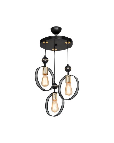 Lampada a sospensione Esin con tre portalampade a cerchio MDL4423