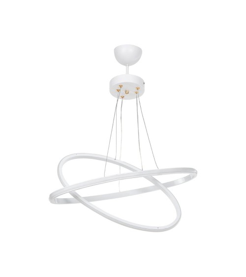 Lampada a sospensione Muso due anelli bianchi Led MDL4438
