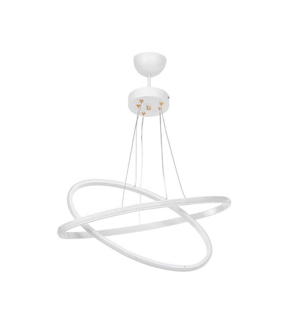 Lampada a sospensione Muso due anelli bianchi Led MDL4438