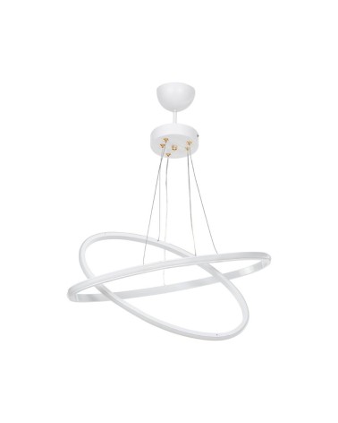Lampada a sospensione Muso due anelli bianchi Led MDL4438