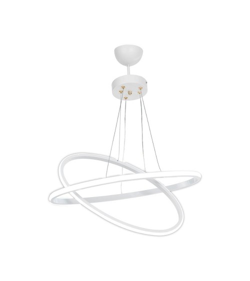 Lampada a sospensione Muso due anelli bianchi Led MDL4438