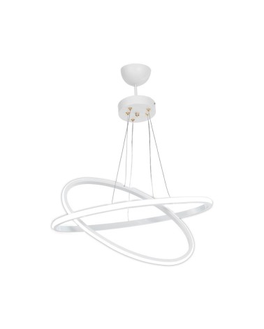 Lampada a sospensione Muso due anelli bianchi Led MDL4438