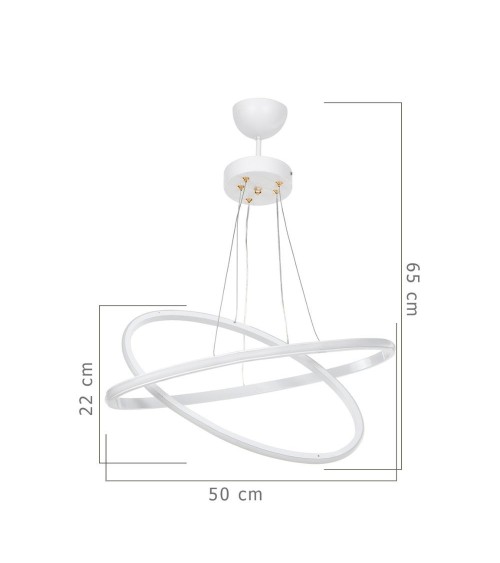 Lampada a sospensione Muso due anelli bianchi Led MDL4438