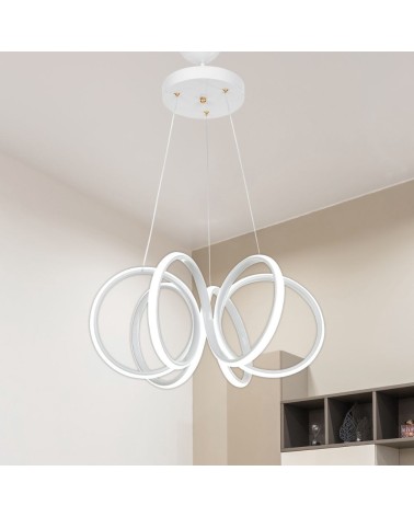 Lampada a sospensione LED Ilya forma spirale bianca MDL4439
