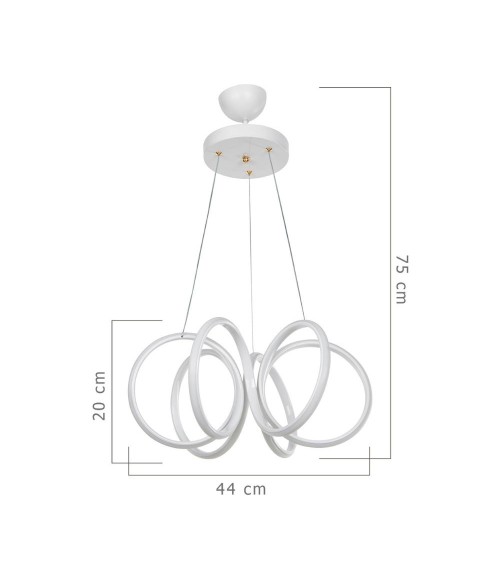 Lampada a sospensione LED Ilya forma spirale bianca MDL4439