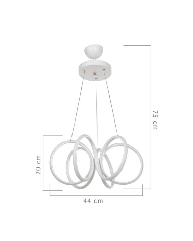 Lampada a sospensione LED Ilya forma spirale bianca MDL4439