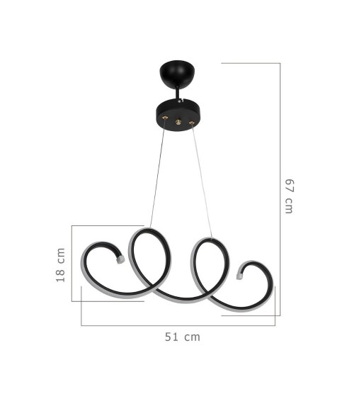 Lampada a sospensione LED Afra forma spirale nera MDL4441