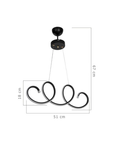 Lampada a sospensione LED Afra forma spirale nera MDL4441