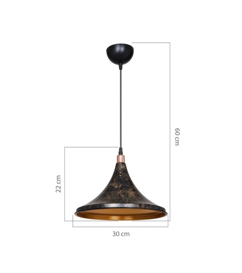 Lampada a sospensione Kalyon metallo nero oro ASZ1650