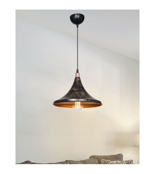 Lampada a sospensione Kalyon metallo nero oro ASZ1650