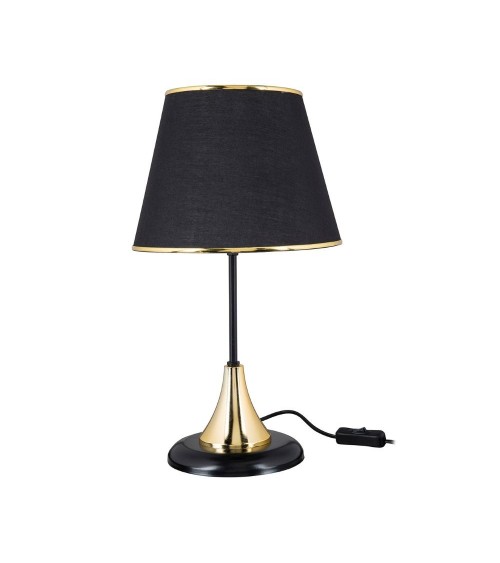 Lampada da tavolo Arden metallo e paralume tessuto nero ASZ1632