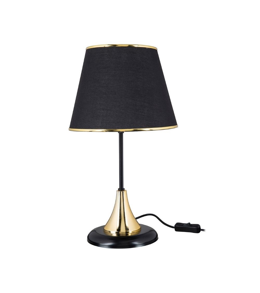 Lampada da tavolo Arden metallo e paralume tessuto nero ASZ1632