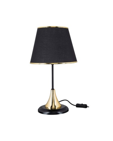 Lampada da tavolo Arden metallo e paralume tessuto nero ASZ1632