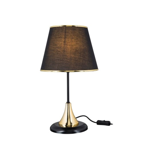 Lampada da tavolo Arden metallo e paralume tessuto nero ASZ1632