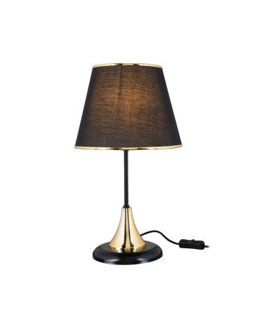 Lampada da tavolo Arden metallo e paralume tessuto nero ASZ1632
