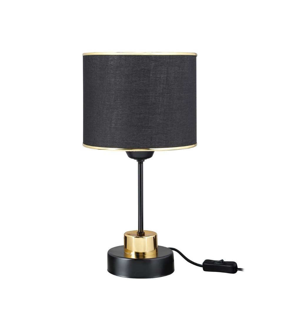 Lampada da tavolo metallo e paralume tessuto nero Arden ASZ1633
