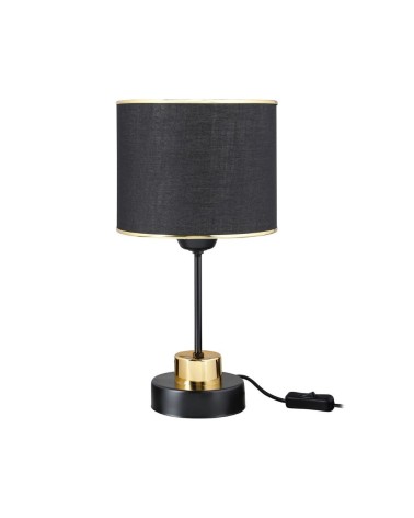 Lampada da tavolo metallo e paralume tessuto nero Arden ASZ1633