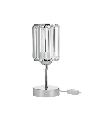Lampada da tavolo Alis cromata e paralume effetto cristallo MNG7079