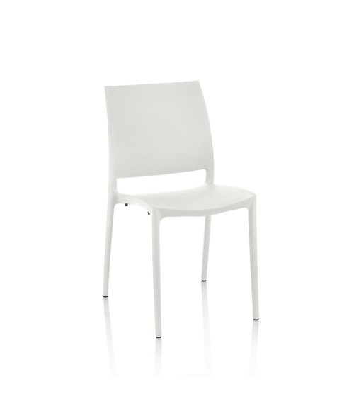 Sedia Curtis polipropilene bianca design ergonomico set 4 pezzi