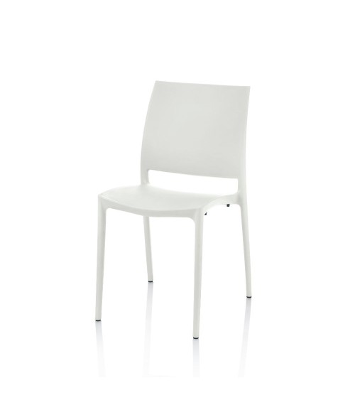 Sedia Curtis polipropilene bianca design ergonomico set 4 pezzi