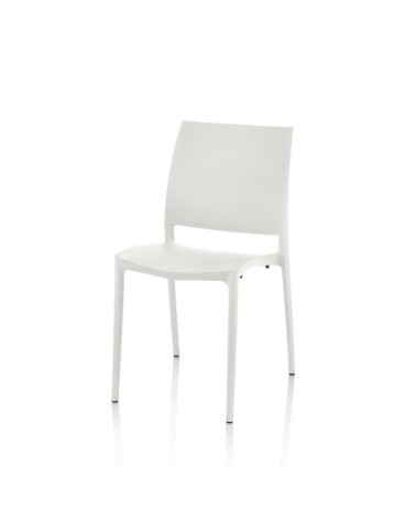 Sedia Curtis polipropilene bianca design ergonomico set 4 pezzi