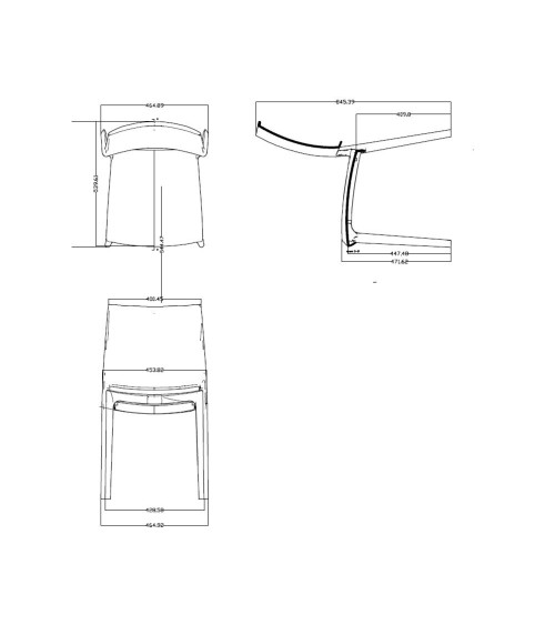 Sedia Curtis polipropilene bianca design ergonomico set 4 pezzi