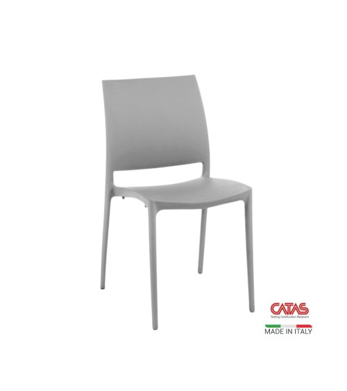Sedia Curtis polipropilene bianca design ergonomico set 4 pezzi