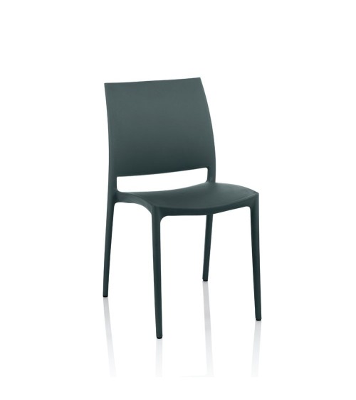 Sedia Curtis polipropilene grigio metal design ergonomico set 4 pezzi