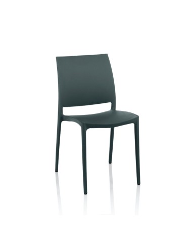 Sedia Curtis polipropilene grigio metal design ergonomico set 4 pezzi