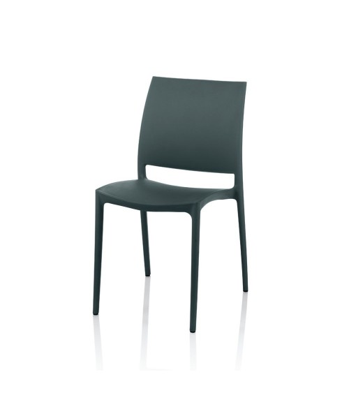 Sedia Curtis polipropilene grigio metal design ergonomico set 4 pezzi