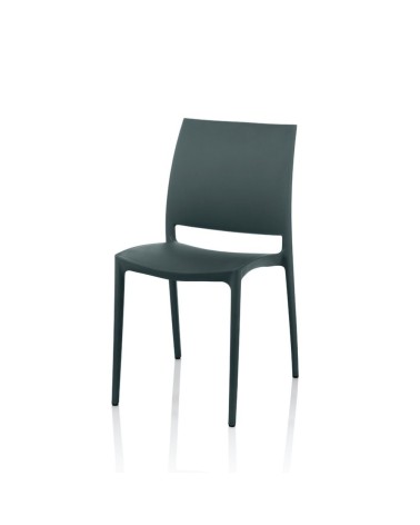 Sedia Curtis polipropilene grigio metal design ergonomico set 4 pezzi